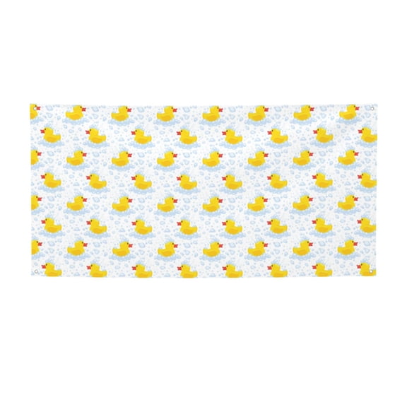 Picia Yellow Rubber Duck Pattern Party Banner, Festive Decoration, Holiday Banner, Celebration Decor, Event Banner, Reusable Party Banner-Medium