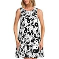thumbnail image 1 of Picia Yin And Yang Print Women’s Sleeveless Midi Swing Dress – A-Line Pleated Tank Sundress, Comfortable and Flowy T-Shirt Dress, 1 of 7