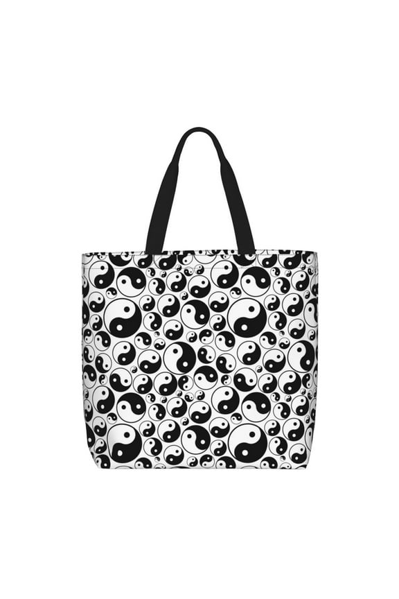 Yin And Yang for Tote Bag for Women with Zipper, Gym Tote with Compartments, Laptop Work Tote Nurse Dance Yoga Bag for Sport, Travel