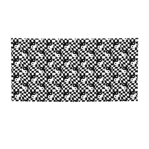 Picia Ying Yang Checkered Pattern Party Banner, Festive Decoration, Holiday Banner, Celebration Decor, Event Banner, Reusable Party Banner-Medium