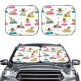 thumbnail image 1 of Picia Yoga Dogs Poses 2 Piece Car Windshield Sun Shade Foldable | Foldable Sun Shield for Front Window Blocks UV Rays and Keeps Your Vehicle Cool-Medium, 1 of 7