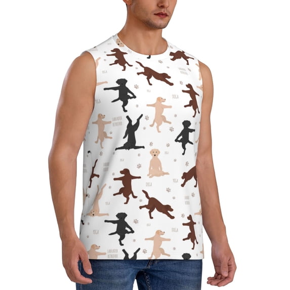 Picia Yoga Labrador Retriever mens Cotton Tank Undershirts , Moisture-wicking Ribbed Tanks, Lightweight Cotton Tank Undershirts-XX-Large