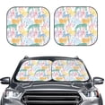 thumbnail image 1 of Picia Zebra Colourful 2 Piece Car Windshield Sun Shade Foldable | Foldable Sun Shield for Front Window Blocks UV Rays and Keeps Your Vehicle Cool-Large, 1 of 7
