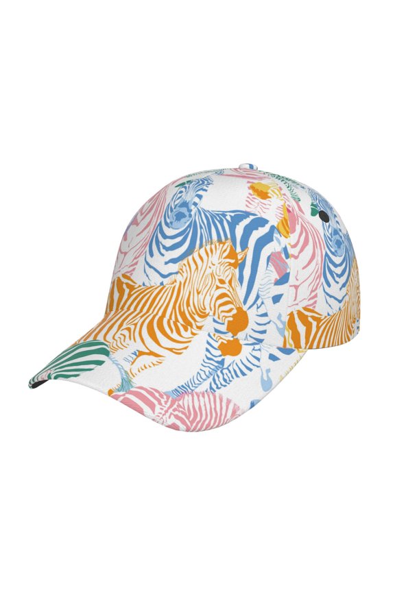 Zebra Colourful pattern Trucker Low Profile Hat Men Women Baseball Cap Dad Hat Adjustable Unconstructed Plain Cap