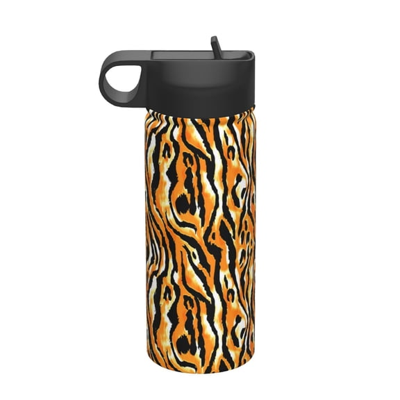 Picia Zebra Pattern 18oz Sports Insulated Kettle With Straw Insulated Water Bottle For Running Hiking Cycling Climbing Men'S Woman Insulated Water Bottle