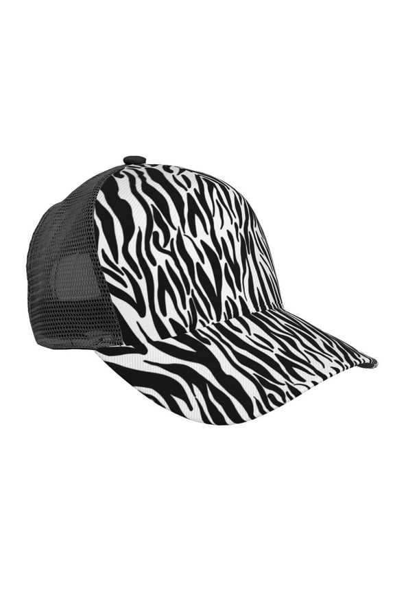 Zebra Pattern Trucker Hat,Baseball Cap,Sun Protection Cap,Stylish Headwear,Leisure Cap,Outdoor Sports Cap