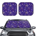 thumbnail image 1 of Picia blue purple Snowflake 2 Piece Car Windshield Sun Shade Foldable | Foldable Sun Shield for Front Window Blocks UV Rays and Keeps Your Vehicle Cool-Small, 1 of 7