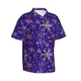 thumbnail image 1 of Picia blue purple Snowflake Gentle Cotton Regular Fit Short Sleeve Casual Hawaiian Shirt for Men-Medium, 1 of 8