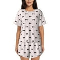 thumbnail image 1 of Picia bow on polka dots Pattern Pajamas Sets for Women Soft Short-Sleeved Pjs with Lounge Shorts Two Piece Sleepwear-X-Large, 1 of 6