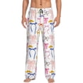 thumbnail image 1 of Picia bow ribbons Pattern Mens Soft Woven Cotton Elastic Waistband Sleep Pajama Pant Lounge Sleep Pant With Pockets And Drawstring-Small, 1 of 6