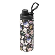 Picia cartoon cute Skull star Pattern Water Bottle 18 oz Stainless Steel Insulated Bottles With Handle Leak Proof Gym Sport Water Jug BPA-free insulated kettle For Men Women Adults