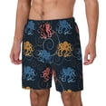 thumbnail image 1 of Picia cartoon doodle octopus Pattern Mens Swim Trunks with Compression Liner Stretch Beach Shorts Quick Dry with Zipper Pockets No-Chafing Board Shorts-Medium, 1 of 6