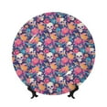 thumbnail image 1 of Picia colorful Skull flower daisy Pattern Bone China Decorative Plate – Wall Decor with Stand and Adhesive, Elegant Ornament for Living Room, Office, or Entryway-7in, 1 of 6