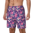 thumbnail image 1 of Picia cool Skull flower colorful pattern Mens Swim Trunks with Compression Liner Stretch Beach Shorts Quick Dry with Zipper Pockets No-Chafing Board Shorts-3X-Large, 1 of 9