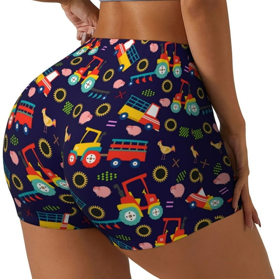 Picia cute animals Printed Workout Shorts for Women Seamless Scrunch Butt Lifting High Waisted Yoga Gym Booty Running Moisture-wicking Short Pants-Large