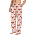 thumbnail image 1 of Picia cute fox pink Mens Soft Woven Cotton Elastic Waistband Sleep Pajama Pant Lounge Sleep Pant With Pockets And Drawstring-X-Large, 1 of 9