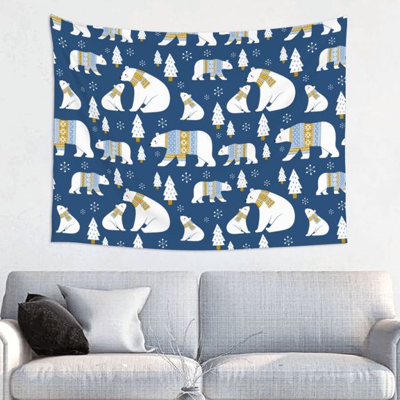 Picia cute winter bear Pattern Tapestry-Tapestries for Bedroom Living Room Dorm(29x37")