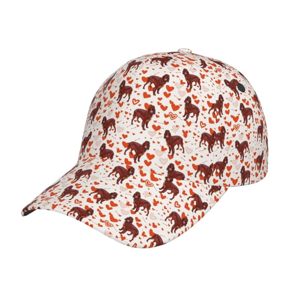 Picia dog Valentine's day Pattern Trucker Low Profile Hat Men Women Baseball Cap Dad Hat Adjustable Unconstructed Plain Cap