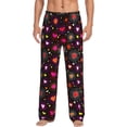 thumbnail image 1 of Picia doodle hearts Pattern Mens Soft Woven Cotton Elastic Waistband Sleep Pajama Pant Lounge Sleep Pant With Pockets And Drawstring-Medium, 1 of 6