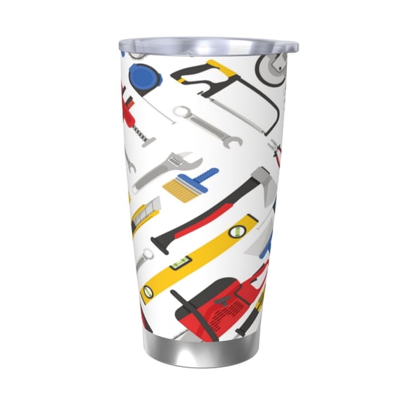 Picia equipment for repair tools Pattern 20 oz Tumbler Stainless Steel Vacuum Insulated Coffee Ice Cup Double Wall Travel Flask Dual Lid Water Bottle, Eco-friendly Car Cup-Without Straw