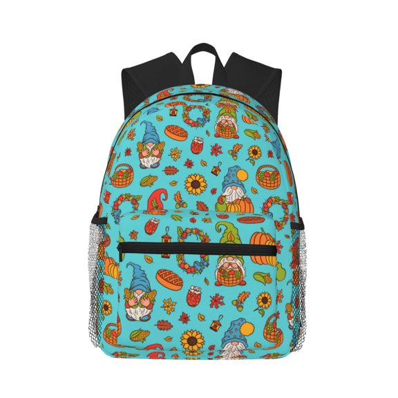 Picia fall cute gnome Pumpkin Large Capacity Backpack Classic Style Backpack Casual Backpack Water-Resistant School Work Travel Outdoor Backpack