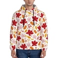 thumbnail image 1 of Picia fall laef Maple Pattern Casual Men's Hoodie - Lightweight Hooded Sweatshirt with Kangaroo Pocket, Comfortable Pullover for Everyday, Travel-Small, 1 of 7