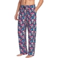 thumbnail image 1 of Picia flower Skull leaf colorful Mens Soft Woven Cotton Elastic Waistband Sleep Pajama Pant Lounge Sleep Pant With Pockets And Drawstring-XX-Large, 1 of 9