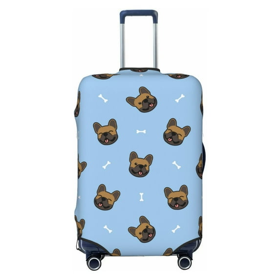 Picia french Bulldog Face Luggage Protector Cover Thicken Suitcase Protector Cover Fit 18-32 Inch Luggage-Medium