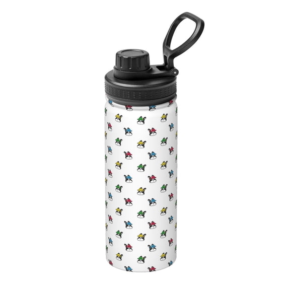Picia french bulldog sport golf cap Pattern Water Bottle 18 oz Stainless Steel Insulated Bottles With Handle Leak Proof Gym Sport Water Jug BPA-free insulated kettle For Men Women Adults