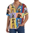 thumbnail image 1 of Picia funny dogs Pattern Men's Linen Shirts Short Sleeve Cuban Beach Shirts Casual Shirts Button Down Shirt for Men Beach Summer Wedding Shirt-3X-Large, 1 of 5
