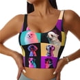thumbnail image 1 of Picia funny dogs Pattern Sports Bra for Women,Padded Strappy Sports Bras Medium Support Yoga Bra with Removable Cups,Running Yoga Bra-Small, 1 of 8