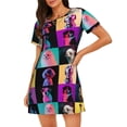 thumbnail image 1 of Picia funny dogs Pattern Women’s Nightdress – Casual Short-sleeved Loose-Fit Sleepwear, Soft Cotton Short-Sleeve Sleep Shirt for Relaxation & Comfort, 1 of 6