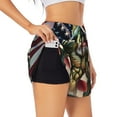 thumbnail image 1 of Picia giant bass with big muscles Pattern Women's 2 in 1 Athletic Running Shorts High Waisted Workout Casual Gym Sweat Shorts with Comfy Liner Zipper Pockets-Medium, 1 of 7