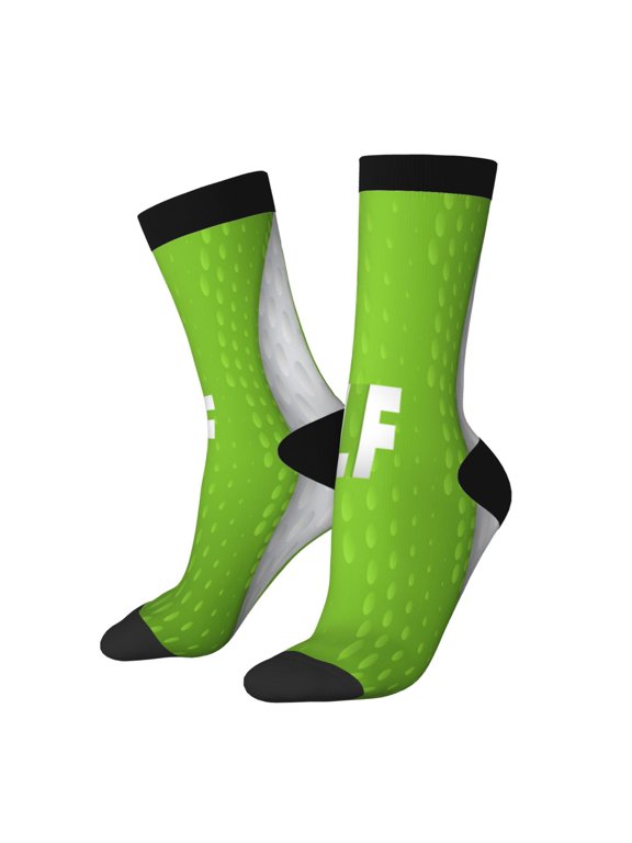 golf ball Print Athletic Socks for Men & Women – Cushioned Moisture-Wicking Crew Socks for Sports, Running, and Training, Soft & Breathable Size 5-11