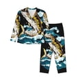 thumbnail image 1 of Picia green salmon fish Pattern Women’s Long-Sleeve Sleepwear Set - Soft 2-Piece Loungewear with Pockets, Comfy PJs for Relaxing Nights-XX-Large, 1 of 7