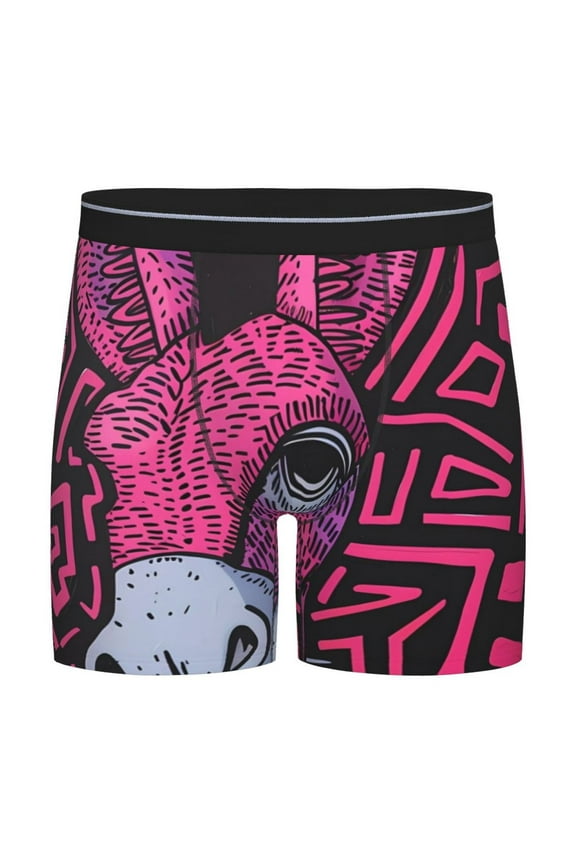 ink Donkey Pop Art Pattern Men's Athletic Long Leg Briefs , Performance Stretch Underwear,Moisture-Wicking