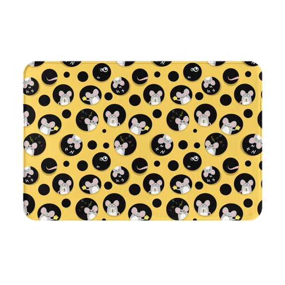 Picia mouse live in cheese home Pattern Flannel Doormat 16x24 Inch Non-Slip Indoor Mat, Absorbent & Quick-Dry Rug for Entryway, Bathroom, Kitchen, and Bedroom, Machine Washable