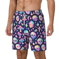 thumbnail image 1 of Picia mushroom colorful Skull star pattern Mens Swim Trunks with Compression Liner Stretch Beach Shorts Quick Dry with Zipper Pockets No-Chafing Board Shorts-Medium, 1 of 9