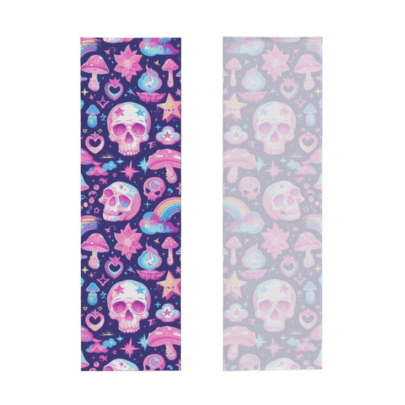 Picia mushroom rainbow color Skull Pattern Cooling Towels (40"x12") Cool Towel, Cold Towel, Microfiber Soft Breathable Chilly Ice Towel