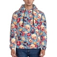 thumbnail image 1 of Picia music Skull record Retro Pattern Casual Men's Hoodie - Lightweight Hooded Sweatshirt with Kangaroo Pocket, Comfortable Pullover for Everyday, Travel-Large, 1 of 7