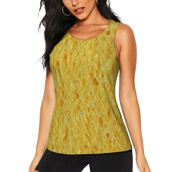 Picia nachos cracker Pattern Women's Workout Tank Top,Breathable Activewear,Slim Fit Athletic Top,Versatile Workout Moisture-wicking top-X-Large