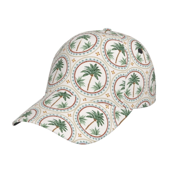 Picia palm trees Pattern Trucker Low Profile Hat Men Women Baseball Cap Dad Hat Adjustable Unconstructed Plain Cap