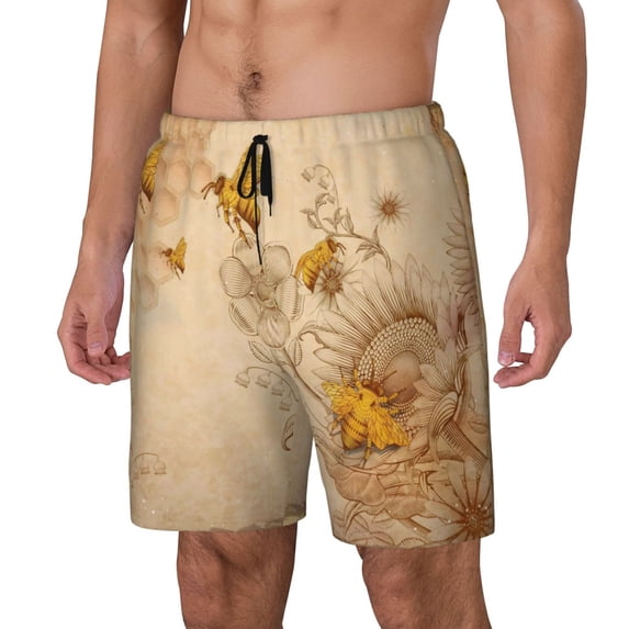 Picia pattern Mens Swim Trunks with Compression Liner Stretch Beach Shorts Quick Dry with Zipper Pockets No-Chafing Board Shorts-3X-Large