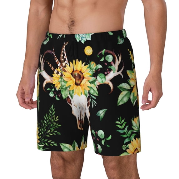 Picia pattern Mens Swim Trunks with Compression Liner Stretch Beach Shorts Quick Dry with Zipper Pockets No-Chafing Board Shorts-Small