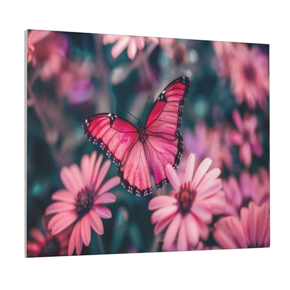 Picia pink butterfly Pattern Decorative Picture – Unique Wall Art, Modern Canvas Print for Trendy Interiors (Horizontal)