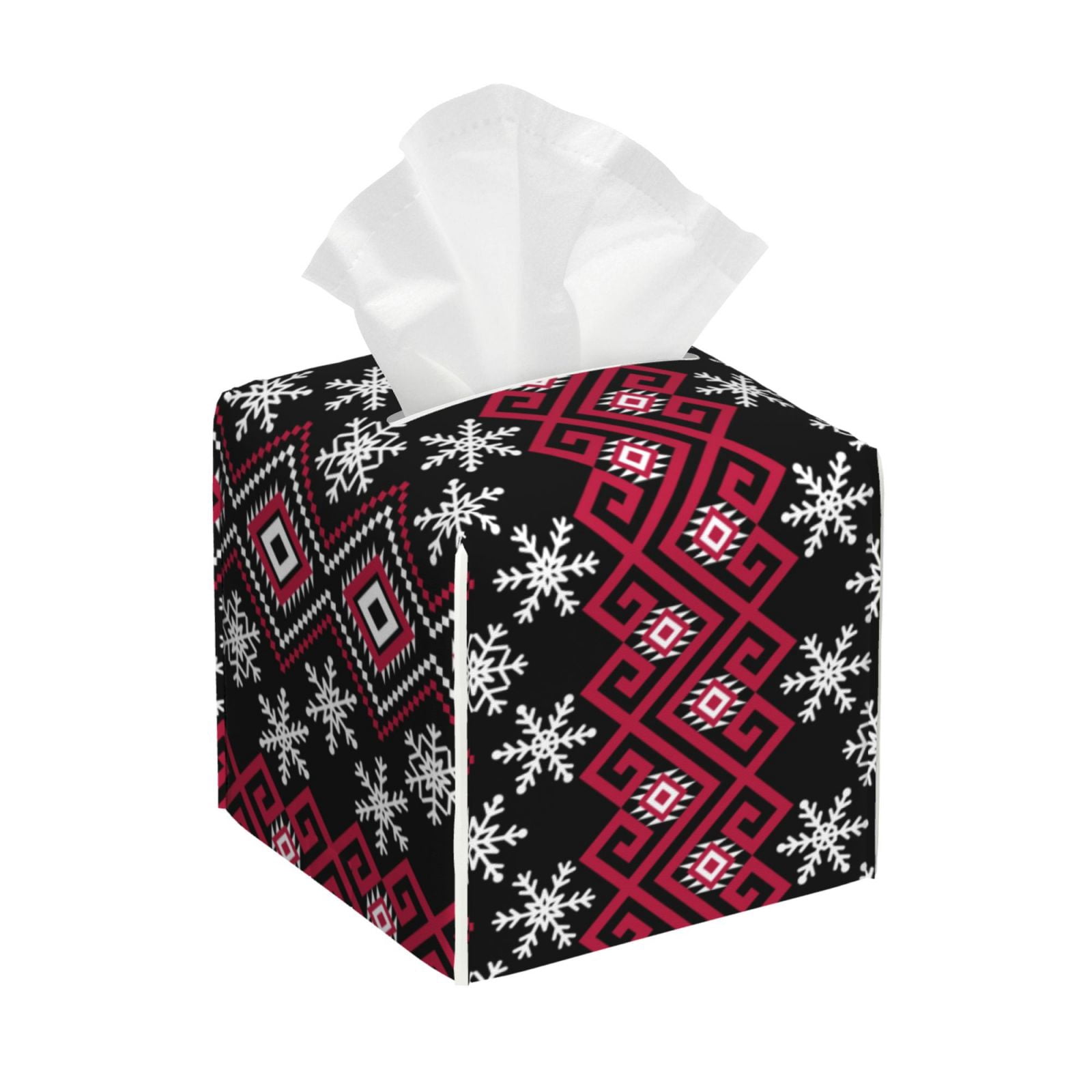 Picia red Minimalist Snowflake Pattern Tissue Box Cover,PVC Leather ...