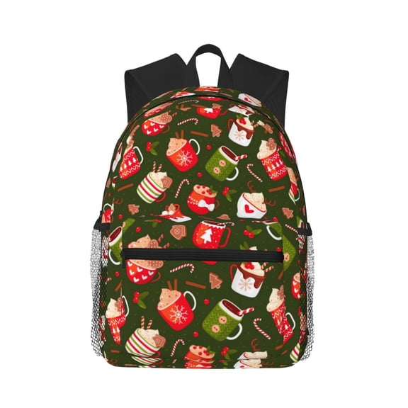 Picia red green coffee cup Large Capacity Backpack Classic Style Backpack Casual Backpack Water-Resistant School Work Travel Outdoor Backpack