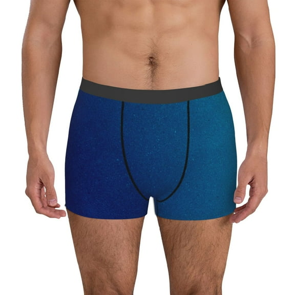 Picia teal blue Pattern Men’s Boxer Briefs – Soft & Breathable Underwear, Stretchy & Comfortable Fit, Supportive Pouch Design, Moisture-Wicking-Small
