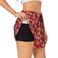 thumbnail image 1 of Picia tomato Pattern Women's 2 in 1 Athletic Running Shorts High Waisted Workout Casual Gym Sweat Shorts with Comfy Liner Zipper Pockets-XX-Large, 1 of 7