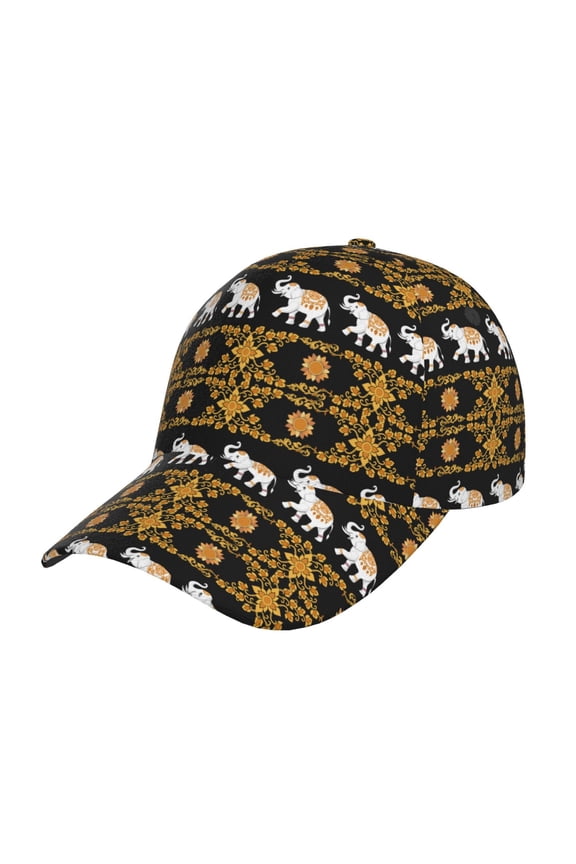 traditional Elephant Pattern Trucker Low Profile Hat Men Women Baseball Cap Dad Hat Adjustable Unconstructed Plain Cap
